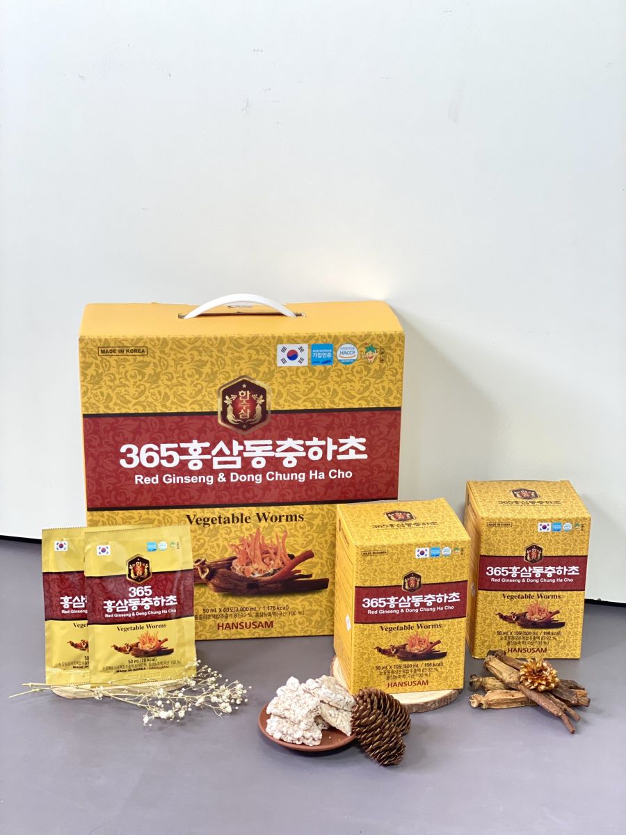 Nước Hồng Sâm Đông Trùng Hạ Thảo Hàn Quốc Hộp 60 gói x 50ml